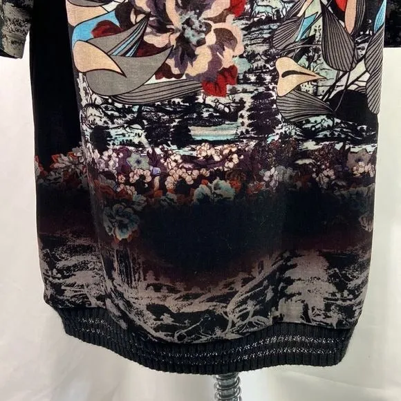 SaveTheQueen black velvet print dress