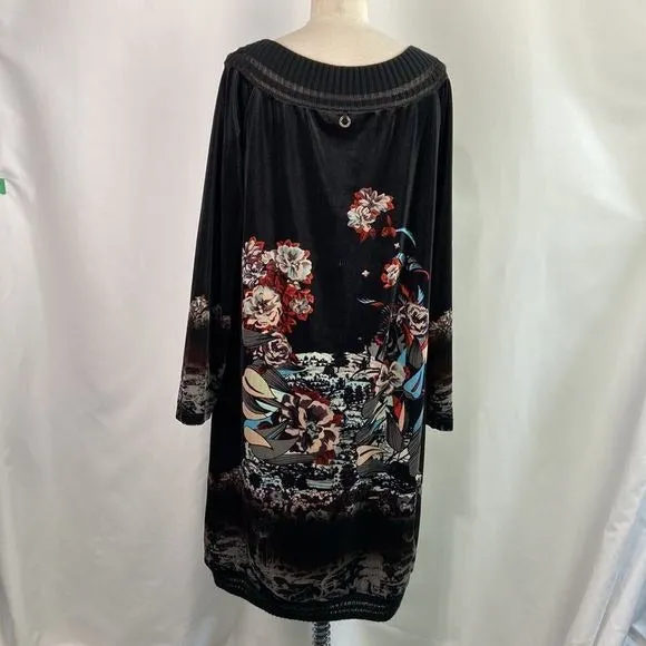 SaveTheQueen black velvet print dress