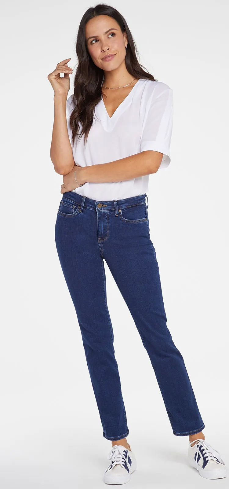 Sheri Slim Jeans Mediumblauw Premium Denim (Tall) | Quinn