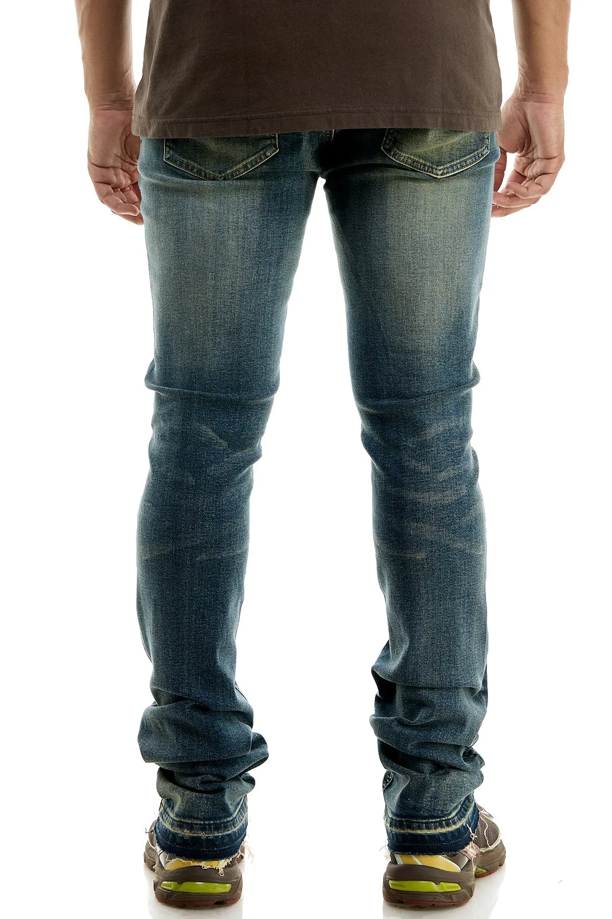 Skinny Stacked Jeans In Washed Denim