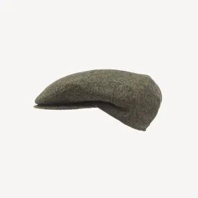 Slim Cap - Olive Melange Wool