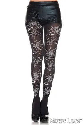 Spider Web Print Pantyhose