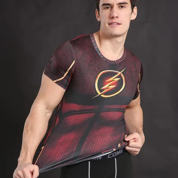 The Flash "Golden" Compression Short Sleeve Rashguard