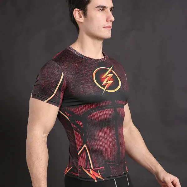 The Flash "Golden" Compression Short Sleeve Rashguard