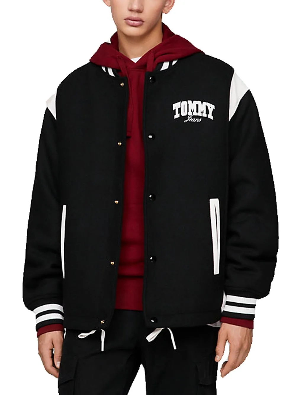 TMJ Cord Wool Mix Letterman - Black