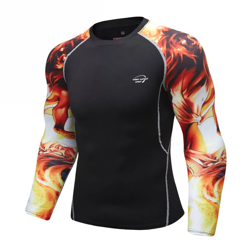 Tribal Compression 'Flames' Elite Long Sleeve Rashguard