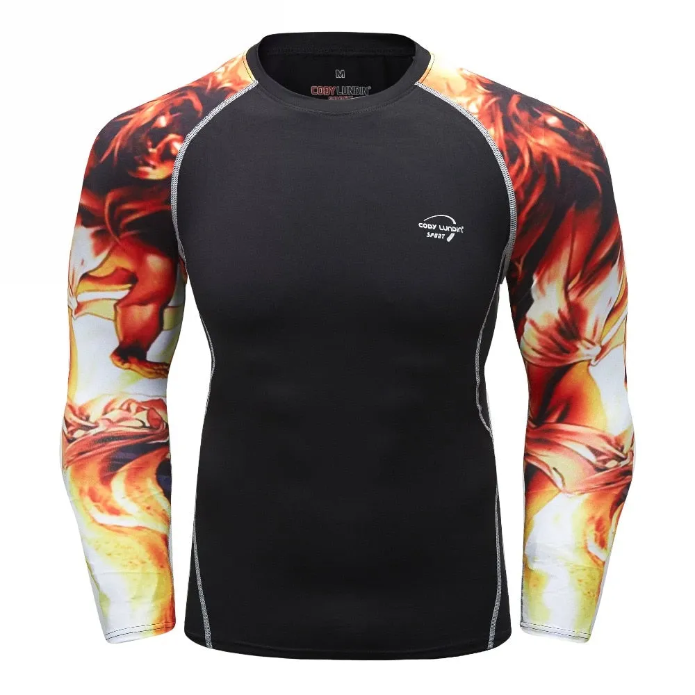 Tribal Compression 'Flames' Elite Long Sleeve Rashguard