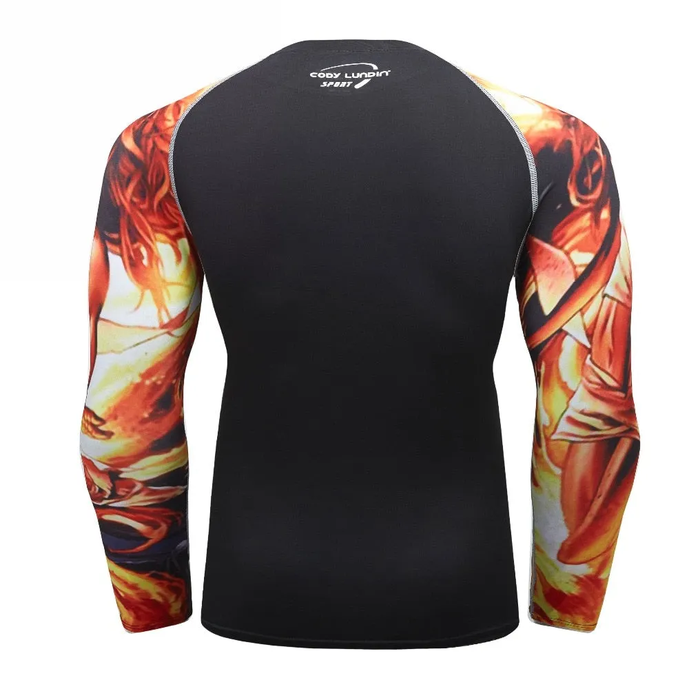 Tribal Compression 'Flames' Elite Long Sleeve Rashguard