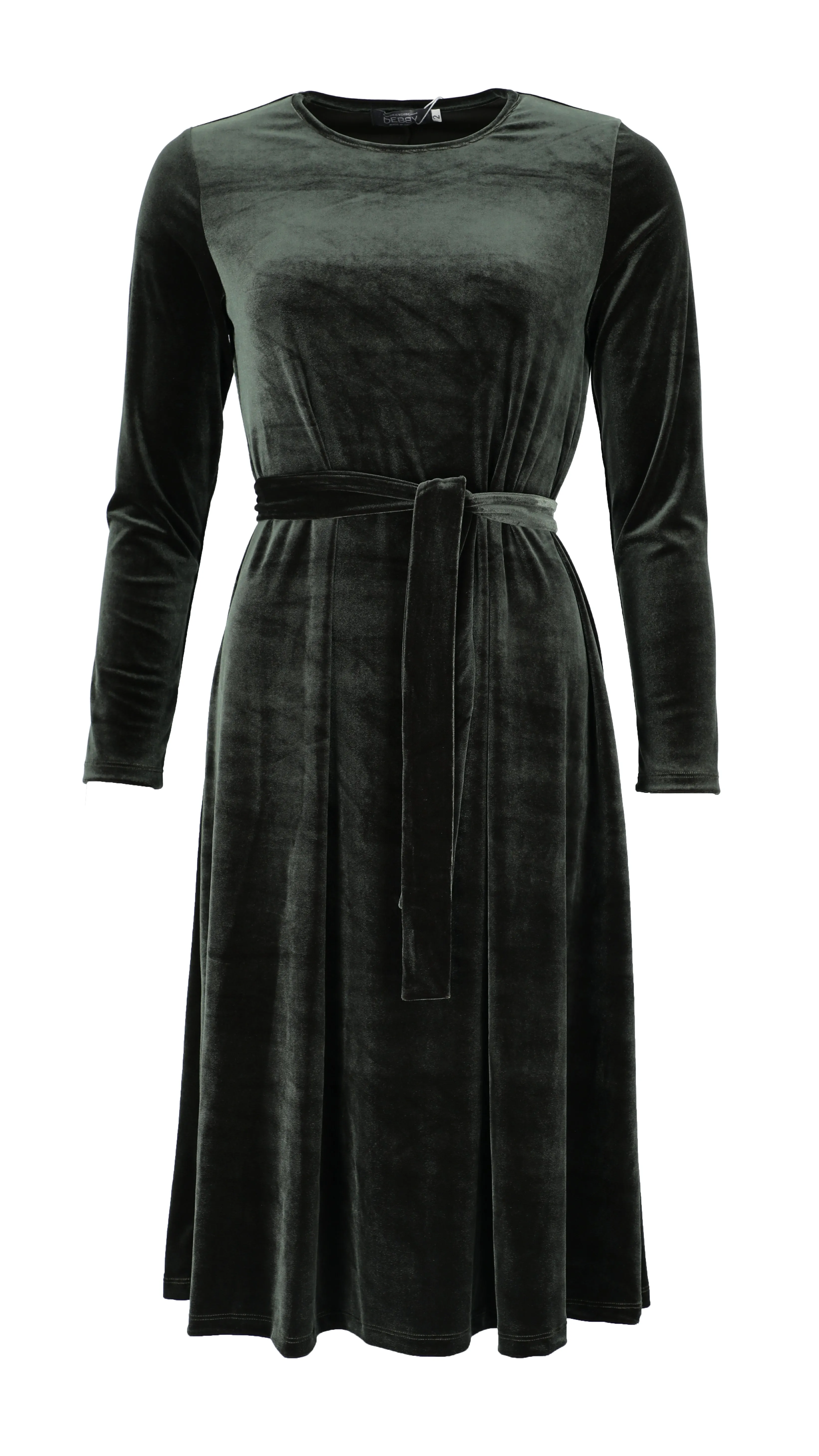 Velvet A-line Dress / Olive