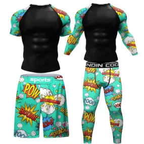 Warrior 'Comic Print' Compression Set