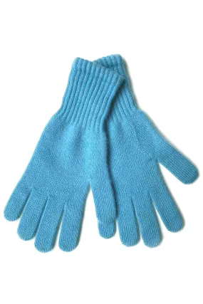 Womens cashmere gloves in sky blue